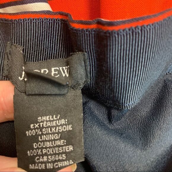 J. Crew Gondola Nautical Red White Navy Striped Pleated Sz 6 - Picture 7 of 10